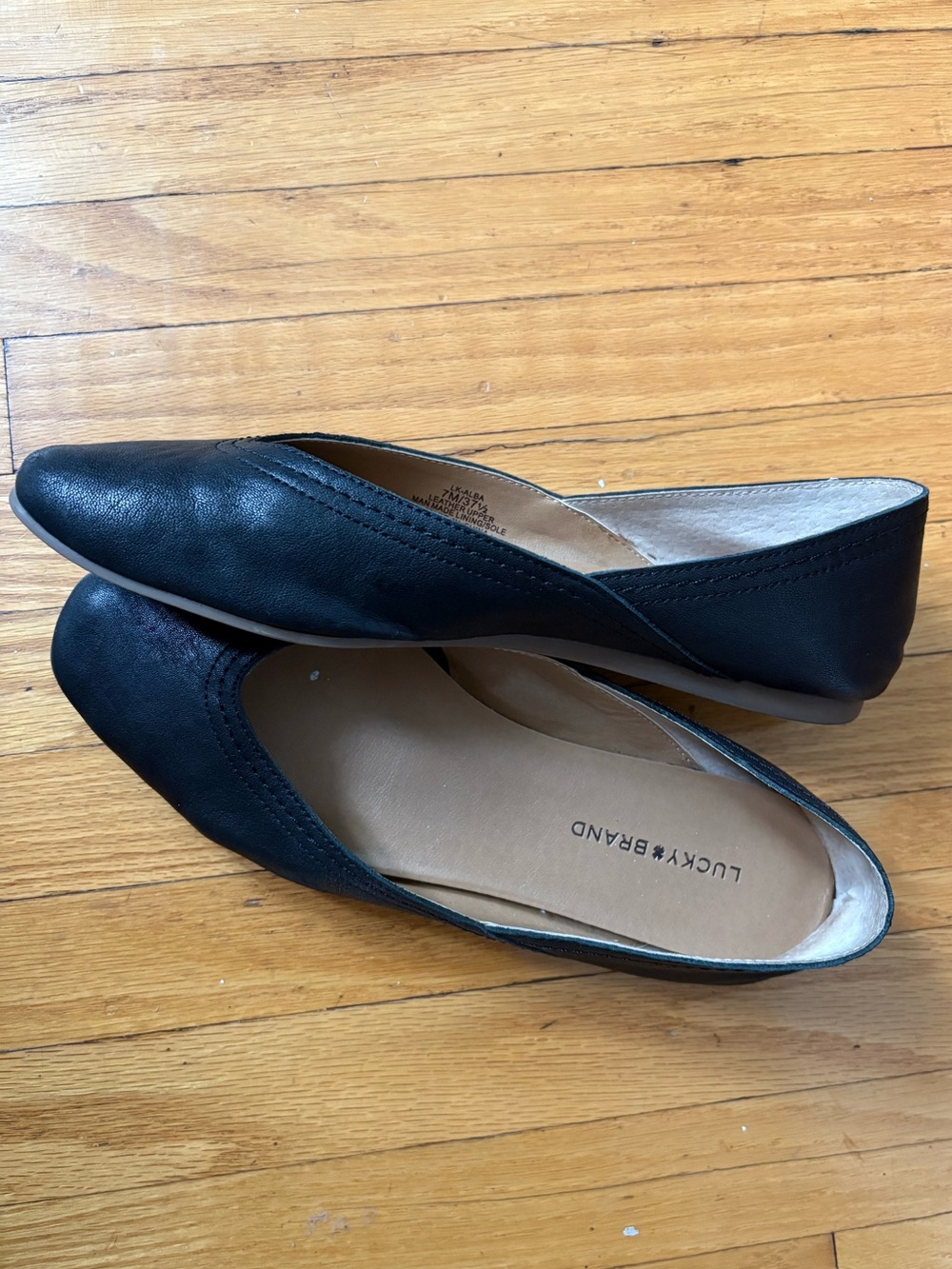 Lucky Brand Black Leather Ballet Flats